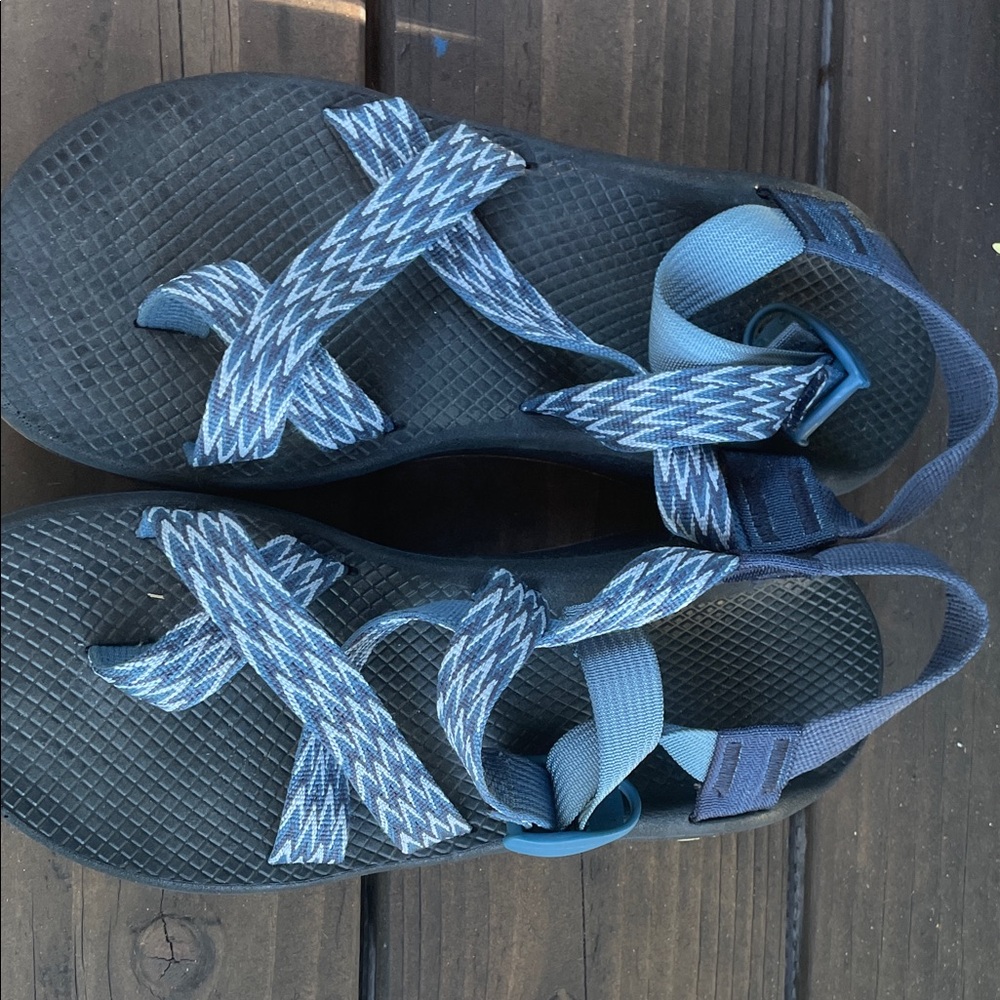 Blue Patterned Sandals